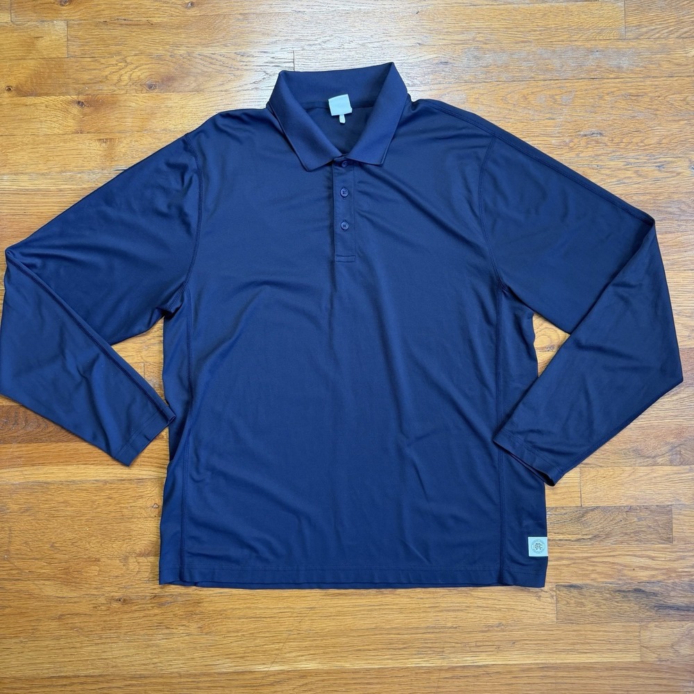Reigning Champ Tech Pique Playoff Standard Polo Shirt Mens  XL Navy Blu